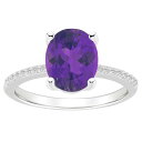 【送料無料】 Alyson Layne レディース リング アクセサリー Alyson Layne 14k White Gold Oval Amethyst & 1/10 Carat T.W. Diamond Ring 14k White Gold(4)