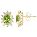 【送料無料】 Alyson Layne レディース ピアス・イヤリング アクセサリー Alyson Layne 14k Gold Oval Peridot 3/...