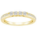 【送料無料】 Alyson Layne レディース リング アクセサリー Alyson Layne 14k Gold 3/8 Carat T.W. Diamond 4-Stone & Pave Band Wedding Ring 14k Gold|詳細画像