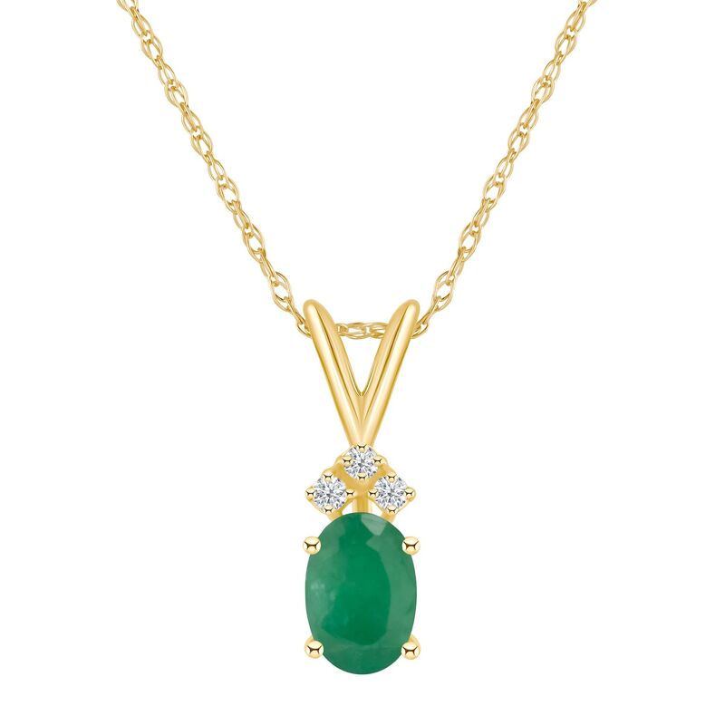 【送料無料】 Celebration Gems レディース ネックレス・チョーカー・ペンダントトップ アクセサリー Celebration Gems 14k Gold Gemstone & Diamond Accent Pendant Necklace Emerald