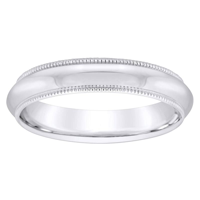 【送料無料】 Alyson Layne レディース リング アクセサリー Alyson Layne 10k Gold Milgrain Comfort Fit Wedding Band 10k White Gold