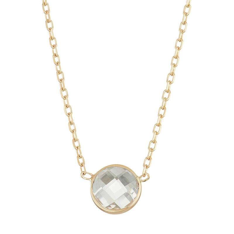 【送料無料】 Designs by Gioelli レディース ネックレス・チョーカー・ペンダントトップ アクセサリー Designs by Gioelli 10k Gold Lab-Created White Sapphire Circle Pendant Necklace White