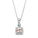 【送料無料】 Gemminded レディース ネックレス・チョーカー・ペンダントトップ アクセサリー Gemminded Sterling Silver Gemstone & Diamond Accent Halo Pendant Necklace Multi/None