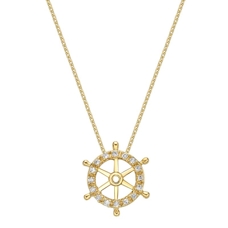 Gemminded レディース アクセサリー ネックレス・チョーカー・ペンダントトップ レース ヒール Gemminded 10k Goldiamond Accent Ship Wheel Pendant Necklace 10k Gold ゴールド(4)