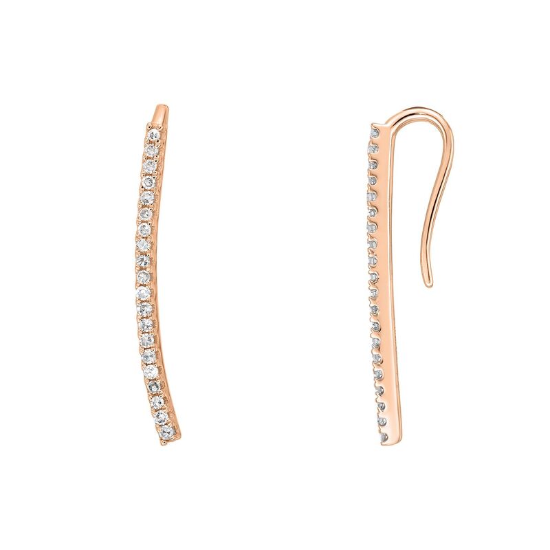 【送料無料】 Gemminded レディース ピアス・イヤリング アクセサリー Gemminded 10k Gold 1/8 Carat T.W. Diamond Crawler Earrings 10k Rose Gold