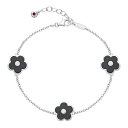 【送料無料】 Gemminded レディース ブレスレット・バングル・アンクレット アクセサリー Gemminded Sterling Silver Black...