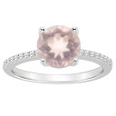 【送料無料】 Alyson Layne レディース リング アクセサリー Alyson Layne Sterling Silver 8 mm Round Gemstone & 1/10 Carat T.W. Diamond Ring Rose Quartz