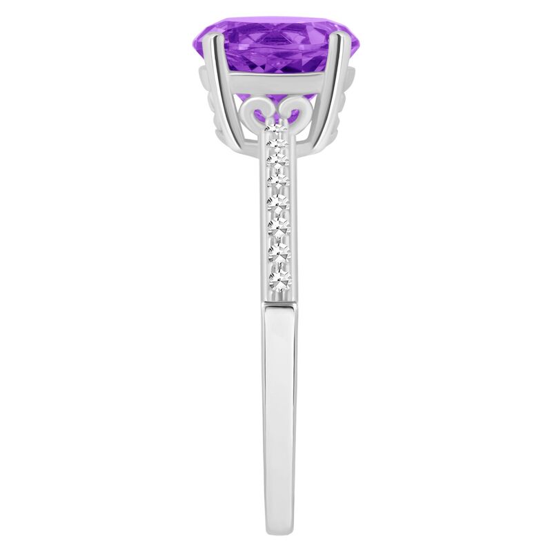 ReVida 楽天市場店のAlyson Layne レディース アクセサリー リング Alyson Layne Sterling Silver 8 mm Round Gemstone & 1/10 Carat.W. Diamond Ring Rose Quartz シルバー｜アングル3