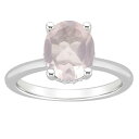 【送料無料】 Alyson Layne レディース リング アクセサリー Alyson Layne Sterling Silver 10 mm x 8 mm Oval Gemstone & Diamond Accent Ring Rose Quartz