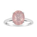 【送料無料】 Alyson Layne レディース リング アクセサリー Alyson Layne Sterling Silver Rose Quartz Oval Solitaire Ring Sterling