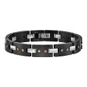 【送料無料】 リンクス メンズ ブレスレット・バングル・アンクレット アクセサリー Men's LYNX Two Tone Ion-Plated Stainless Steel Tungsten Link Bracelet Two Tone(4)