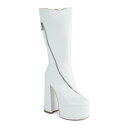 【送料無料】 ロンドンラグ レディース ブーツ・レインブーツ シューズ London Rag Women's Platform Mid-Calf Boots White(4)