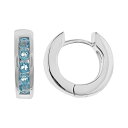 【送料無料】 Celebration Gems レディース ピアス・イヤリング アクセサリー Celebration Gems Sterling Silver Blue Topaz Hinged Hoop Earrings Multi/None|詳細画像