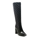 【送料無料】 ロンドンラグ レディース ブーツ・レインブーツ シューズ London Rag Quilt Women's Knee-High Boots Bla...