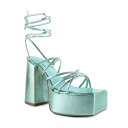 【送料無料】 ロンドンラグ レディース パンプス シューズ London Rag Anvil Women's Block Heel Sandals Green