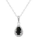 【送料無料】 Celebration Gems レディース ネックレス・チョーカー・ペンダントトップ アクセサリー Celebration Gems Sterling Silver Pear Shaped Onyx & Diamond Accent Pendant Necklace Sterling(4)