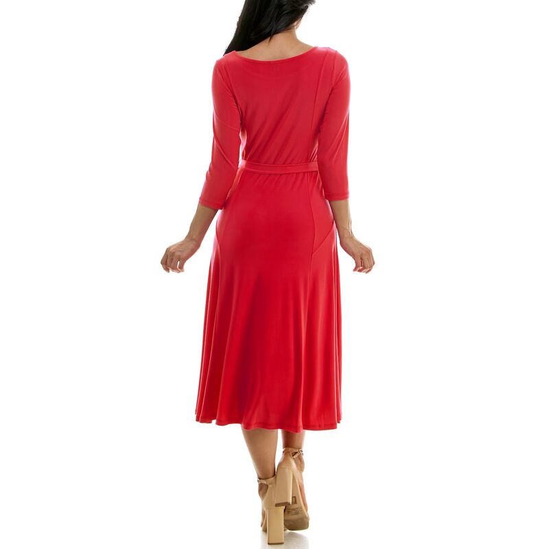 【送料無料】 ニナレオナルド レディース ワンピース トップス Women's Nina Leonard Sylvia Midi Dress with Sash Deep Sea