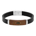 【送料無料】 リンクス メンズ ブレスレット・バングル・アンクレット アクセサリー Men's LYNX Stainless Steel & Leather B...