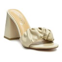 【送料無料】 ロンドンラグ レディース パンプス シューズ Mid Block Women's Heel Pleated Strap Sandals Beige