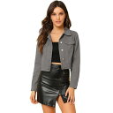 【送料無料】 アレグラ ケー レディース ジャケット・ブルゾン アウター Women's Button Down Long Sleeves Cropped Denim Jacket Gray(4)