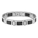 【送料無料】 リンクス メンズ ブレスレット・バングル・アンクレット アクセサリー Men's LYNX Black Ion-Plated Stainless ...