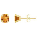 【送料無料】 Celebration Gems レディース ピアス・イヤリング アクセサリー Celebration Gems 10k Gold Cushion Citrine Stud Earrings Yellow(4)