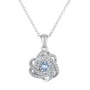 【送料無料】 Designs by Gioelli レディース ネックレス・チョーカー・ペンダントトップ アクセサリー Designs by Gioelli Sterling Silver Gemstone Love Knot Pendant Necklace Cr Aquamarine