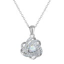 【送料無料】 Designs by Gioelli レディース ネックレス・チョーカー・ペンダントトップ アクセサリー Designs by Gioelli Sterling Silver Gemstone Love Knot Pendant Necklace Cr Opal