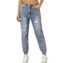 【送料無料】 アレグラ ケー レディース カジュアルパンツ ボトムス Ripped Jogger Jeans For Women's Casual Elasti...