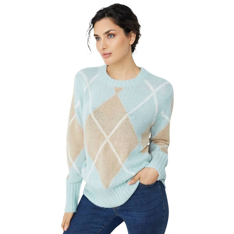 ̵ Ellos ǥ ˥åȡ  Ellos Women's Plus Size Argyle Pullover Antique...