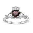 【送料無料】 Gemminded レディース リング アクセサリー Gemminded Sterling Silver Garnet & Diamond Accent Ring Sterling(4)