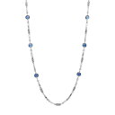 【送料無料】 1928 レディース ネックレス・チョーカー・ペンダントトップ アクセサリー 1928 Silver Tone Blue Channel Set Necklace Blue(4)
