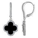 【送料無料】 Designs by Gioelli レディース ピアス・イヤリング アクセサリー Designs by Gioelli Sterling Silver Clover Leverback Earrings Onyx