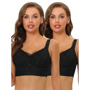 【送料無料】 アレグラ ケー レディース ブラジャー アンダーウェア 2packs Women's Full Coverage Wide Straps Long...