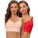【送料無料】 アレグラ ケー レディース ブラジャー アンダーウェア 2packs Women's Full Coverage Wide Straps Long...