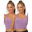 【送料無料】 アレグラ ケー レディース ブラジャー アンダーウェア 2packs Women's Workout Fitness Longline Wirel...
