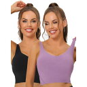 【送料無料】 アレグラ ケー レディース ブラジャー アンダーウェア 2packs Women's Workout Fitness Longline Wirel...