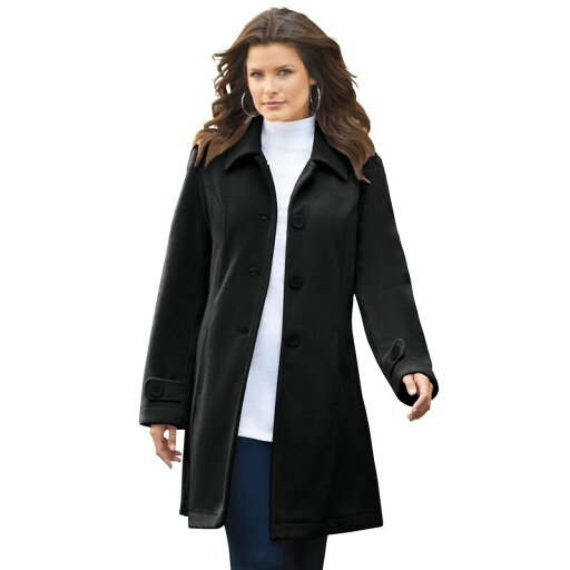 【送料無料】 ロアマンズ レディース ジャケット・ブルゾン アウター Roaman's Women's Plus Size Fleece Jacket Black 【送料無料】 ロアマンズ レディース ジャケット・ブルゾン アウター Roaman's Women's Plus Size Fleece Jacket Black