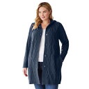 【送料無料】 ウーマン ウィズイン レディース ニット・セーター アウター Woman Within Women's Plus Size Hooded Cabl...