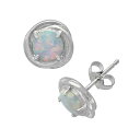 【送料無料】 Designs by Gioelli レディース ピアス・イヤリング アクセサリー Designs by Gioelli Sterling Silver Lab-Created Opal Swirl Stud Earrings Multi(4)