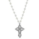 【送料無料】 1928 レディース ネックレス・チョーカー・ペンダントトップ アクセサリー 1928 Silver Tone Crystal & Simulat...