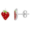 【送料無料】 ステラ グレース レディース ピアス・イヤリング アクセサリー Stella Grace Sterling Silver Red & Green Enamel Strawberry Stud Earrings Sterling Silver