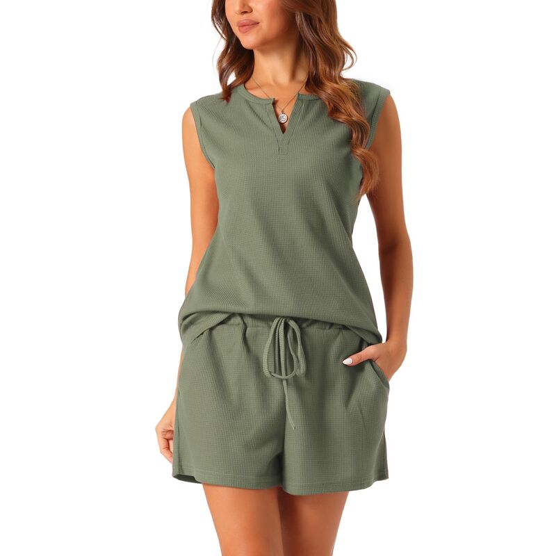 ̵ cheibear ǥ ʥȥ  Womens 2 Piece Pjs Waffle Knit Pa...