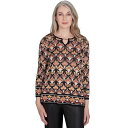 【送料無料】 アルフレッド ダナー レディース ニット・セーター アウター Women's Alfred Dunner Cozy Beaded Split Neck Top Neutral Multi(4)