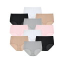【送料無料】 コンフォート チョイス レディース パンツ アンダーウェア Comfort Choice Women's Plus Size Nylon Brief 10-pack Basic Pack(4)