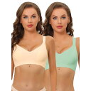 【送料無料】 アレグラ ケー レディース ブラジャー アンダーウェア 2packs Women's Wireless No Show Smooth Comfor...