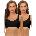 【送料無料】 アレグラ ケー レディース ブラジャー アンダーウェア 2packs Women's Wireless No Show Smooth Comfor...
