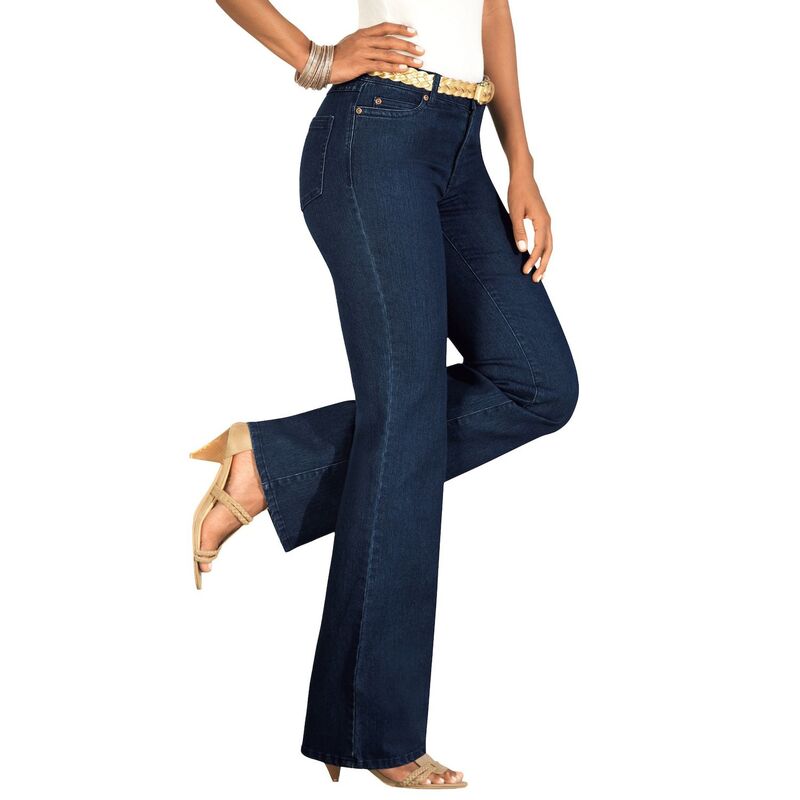【送料無料】 ロアマンズ レディース デニムパンツ ボトムス Roaman's Women's Plus Size Petite Invisible Stretch Iconic Bootcut Jean Dark Wash