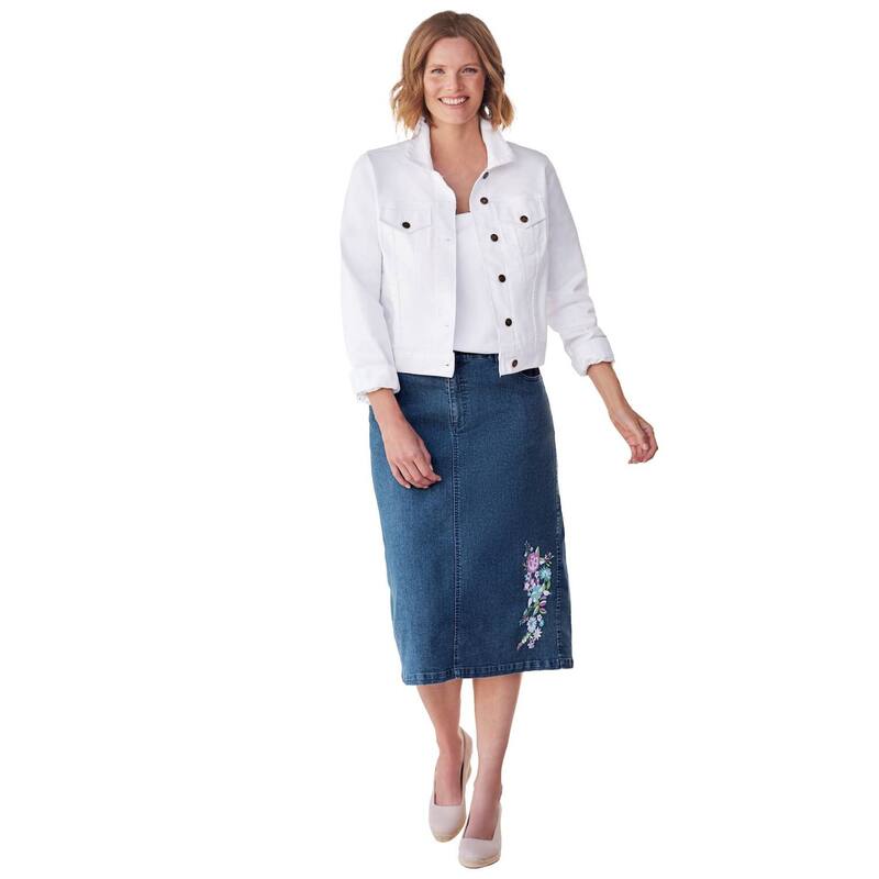 【送料無料】 ウーマン ウィズイン レディース ジャケット・ブルゾン アウター Woman Within Women's Plus Size Stretch Denim Jacket White
