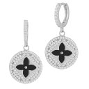 【送料無料】 Sunkissed Sterling レディース ピアス・イヤリング アクセサリー Sunkissed Sterling Gemstone & Cubic Zirconia Clover Earrings Silver Tone Black(4)